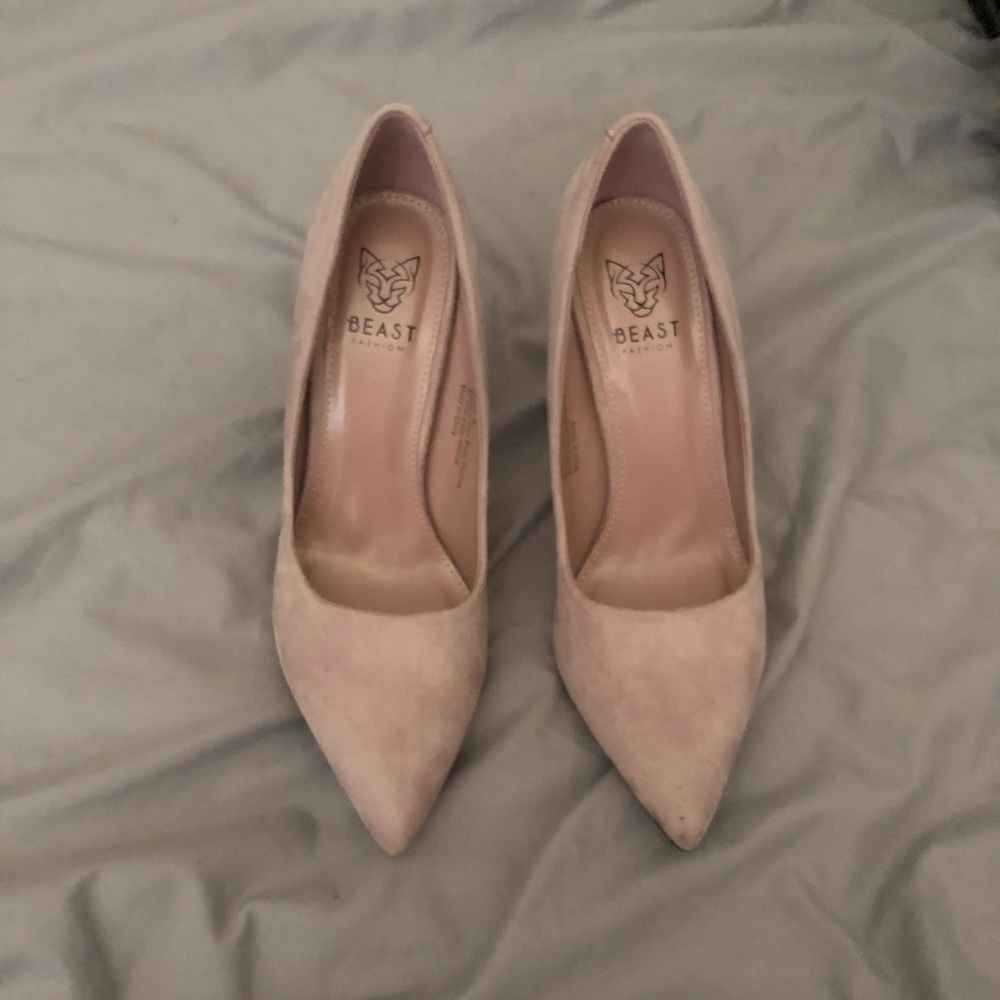 Blush Suede Heels